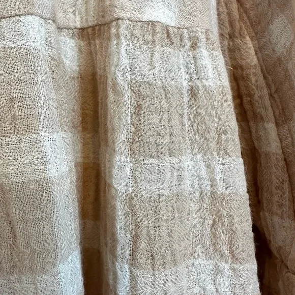 🎉SHOW ME YOUR MUMU Viola Plaid Mini Dress Cream Medium - Picture 10 of 14